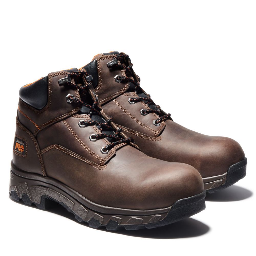 Timberland Μποτακια Εργασίας Ανδρικα Καφε - Pro® Workstead 6\" Comp Toe - Greece 3285617-MC